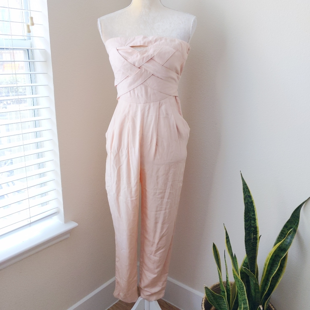 ASOS Strapless Jumpsuit  Blush Pink  Sz 4
